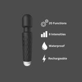 Loving Joy 20 Function Wand Vibrator Black, imported from the UK