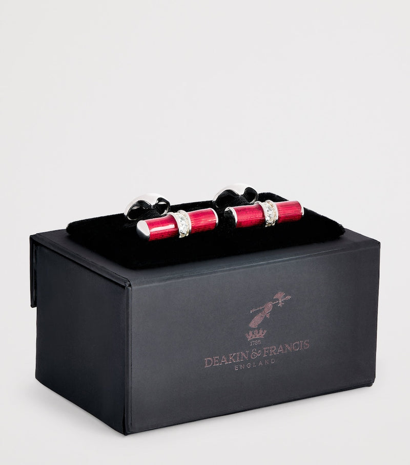 Deakin & Francis sterling silver spinel cufflinks 2.4cm - British product