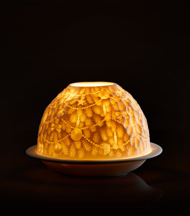 Bernardaud Christmas tree LED votivelight lithophane, imported from the UK