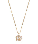 Harrods Boodles Mini Rose Gold and Diamond Blossom Pendant Necklace- Buy online at McGrocer