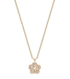 Boodles mini rose gold and diamond blossom pendant necklace, UK version