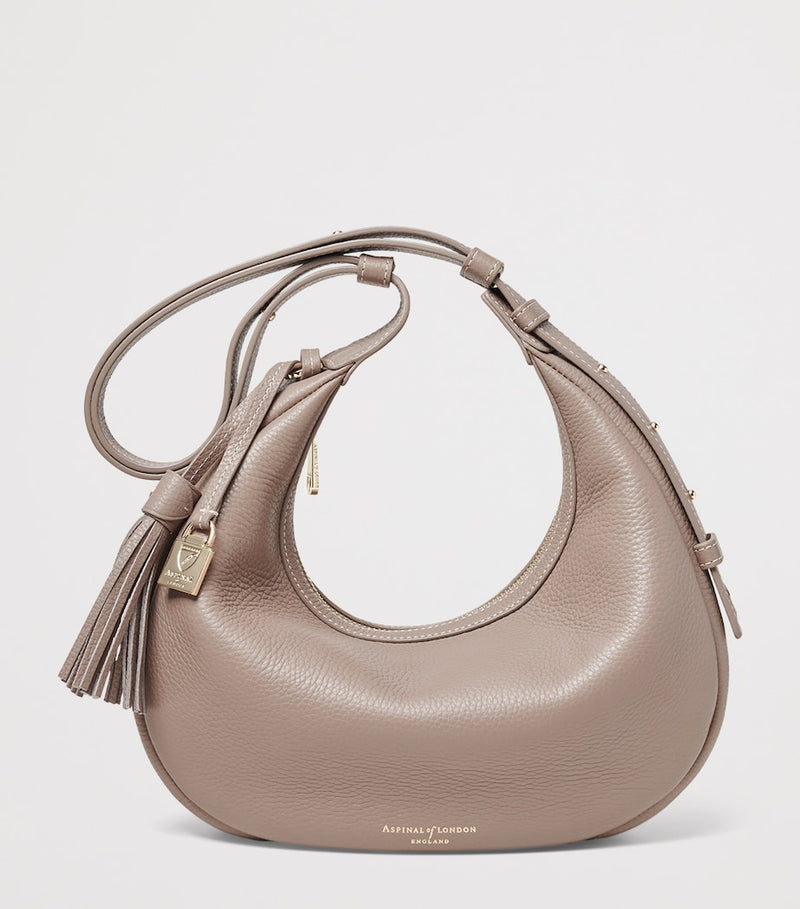 Aspinal Of London Soho Crescent small leather shoulder bag, UK version