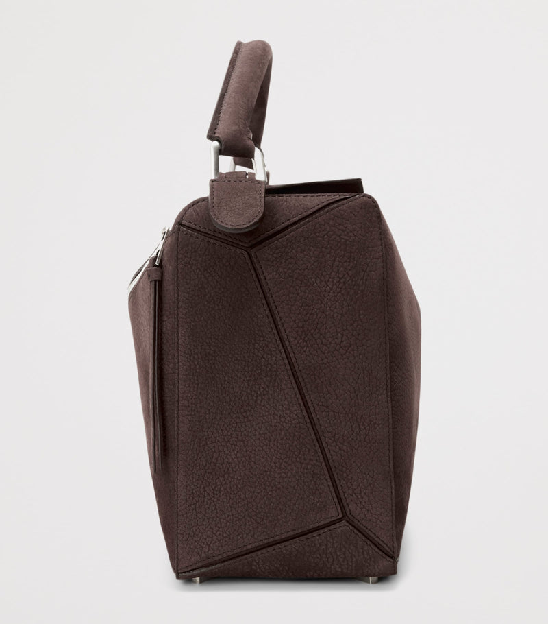 LOEWE large suede puzzle top-handle bag, UK version