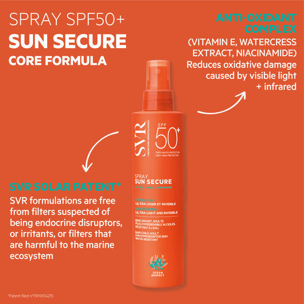 SVR SPF 50+ Face and Body Sunscreen Spray 200ml (British brand)