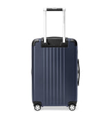 Durable Polycarbonate Cabin Suitcase with Leather Accents and Compartmentalized Interior, 55cm