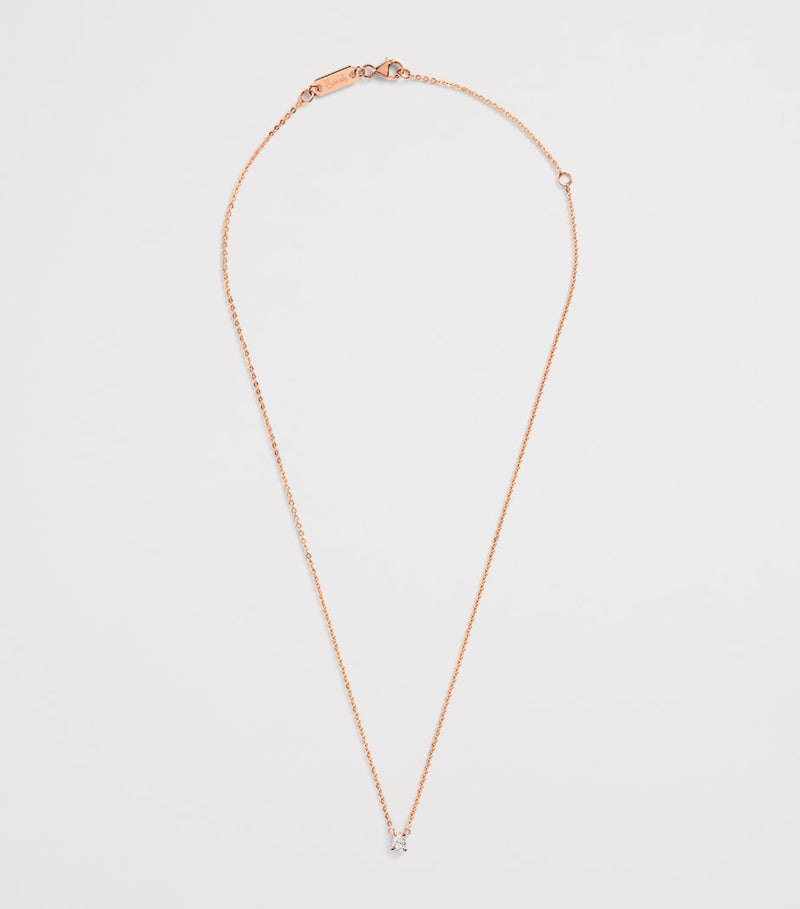 Harrods rose gold diamond pendant necklace 0.25ct - British product