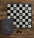 Vintage Bookshelf checkers and backgammon board game (British brand)