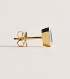 Azlee small yellow gold and sapphire stud earrings - British product