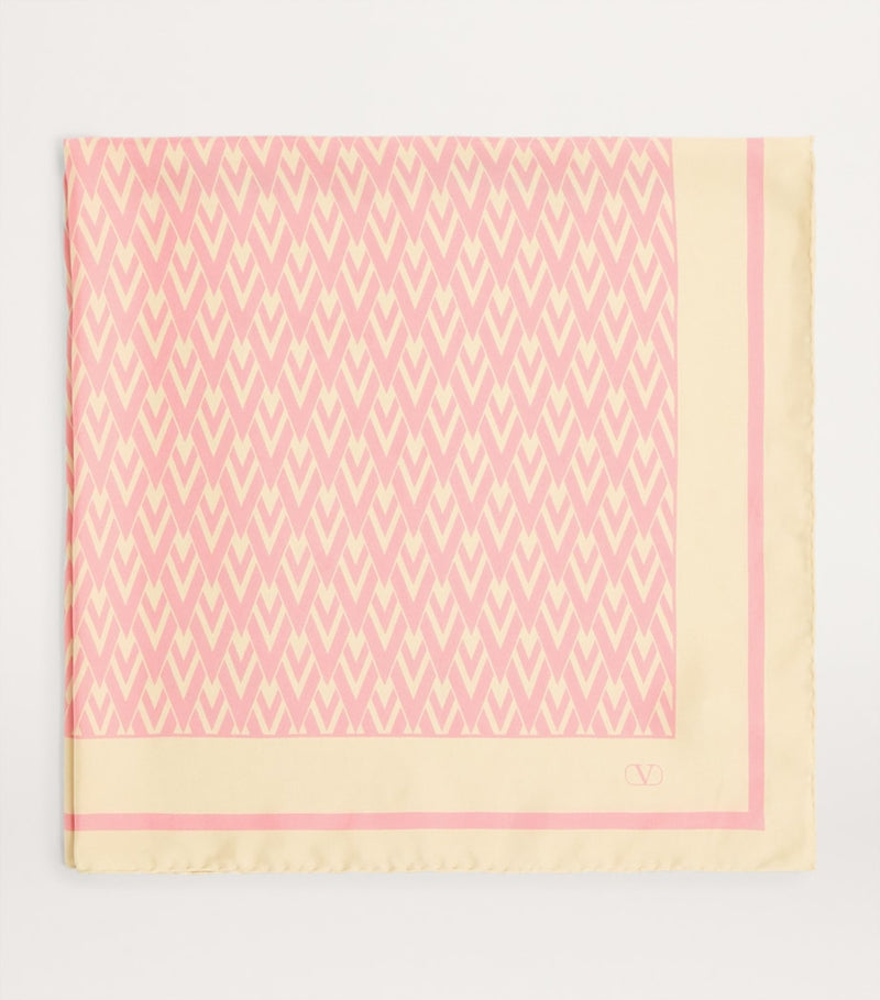 Valentino Garavani silk scarf with monogram (British brand)