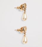 Valentino Garavani Crystal Ovalette Logo Earrings in gold-tone - British product