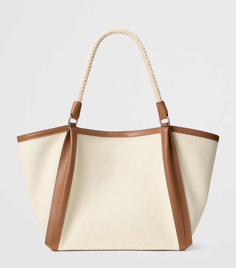 Ralph Lauren woven calfskin-trim RL 888 tote bag, UK version