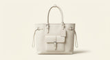 Prada top-handle bag leather and linen (British brand)