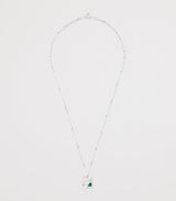Harrods Sterling Silver and Emerald Textured Necklace with Lobster Clasp- Buy online at McGrocer