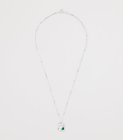 Harrods Collier texturé en argent sterling et émeraude avec fermoir mousqueton - Acheter en ligne sur McGrocer