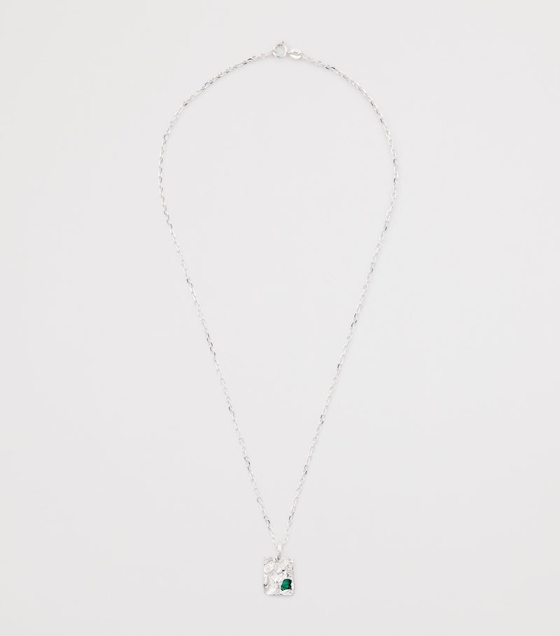 The Ouze sterling silver and emerald necklace (British brand)