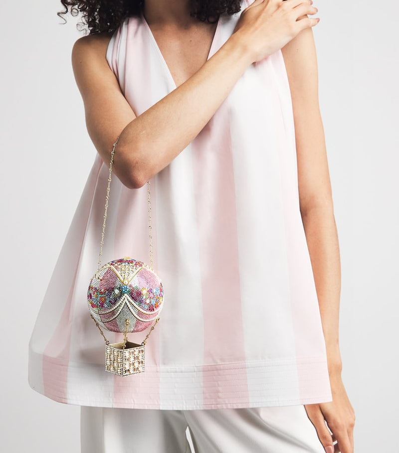 Judith Leiber hot air balloon clutch bag with crystals - British product