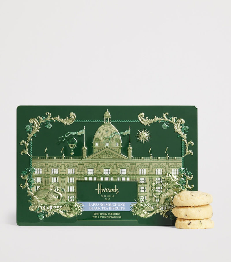 Harrods Lapsang Souchong tea biscuits 200g tin - British product