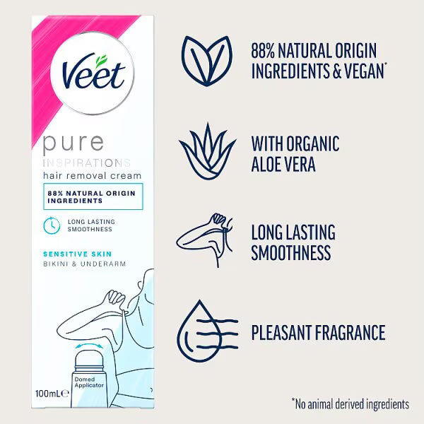 Veet Pure hair removal cream 100ml (British brand)