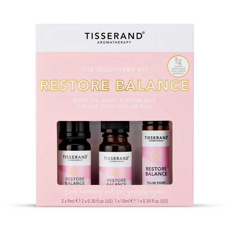 Tisserand Restore Balance essential oil blend discovery kit 2x9ml 1x10ml (British brand)