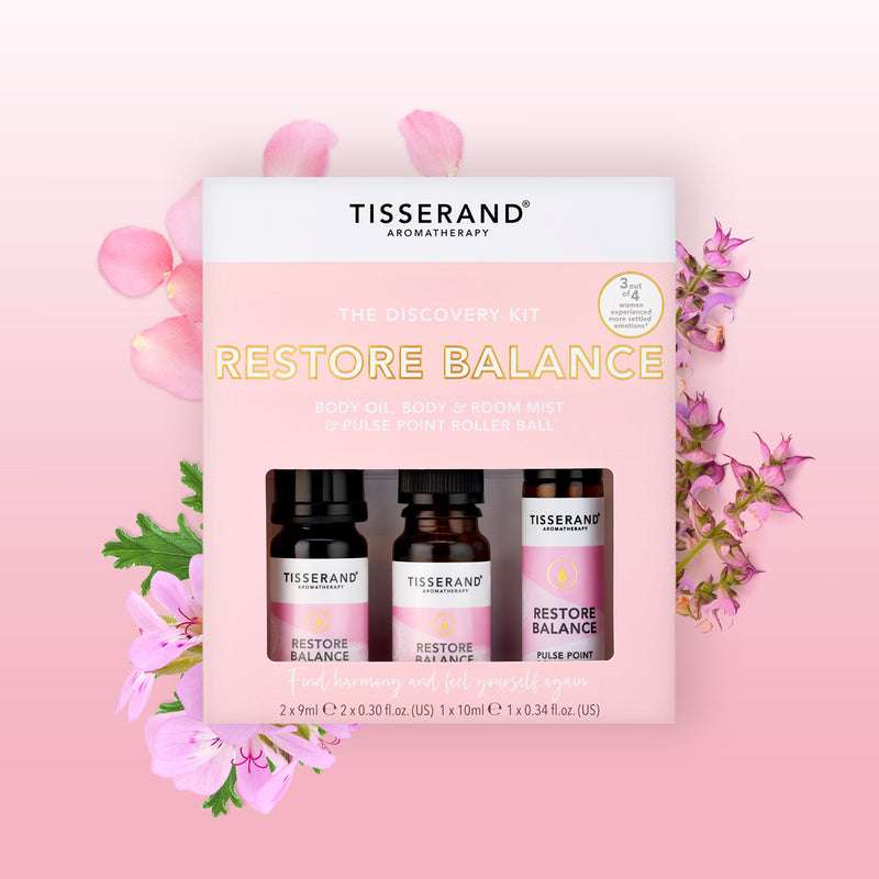 Tisserand Restore Balance essential oil blend discovery kit 2x9ml 1x10ml (British brand)