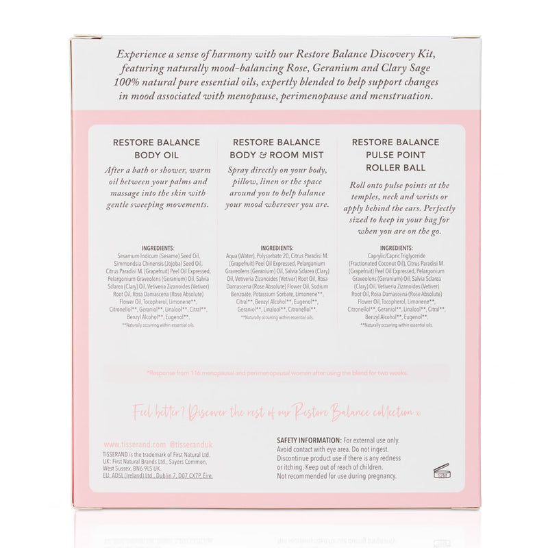 Tisserand Restore Balance essential oil blend discovery kit 2x9ml 1x10ml (British brand)