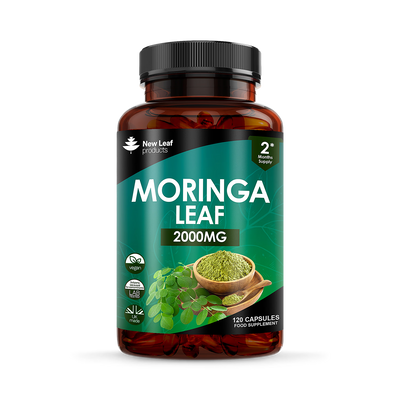 Holland & Barrett New Leaf Products Moringa Capsules with Black Pepper Dietary Supplement 120 Capsules- Buy online at McGrocer