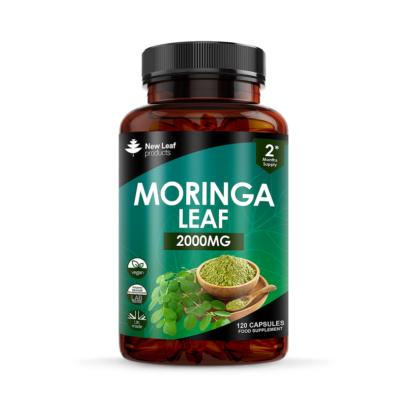 New Leaf Products moringa capsules with black pepper 120, UK version