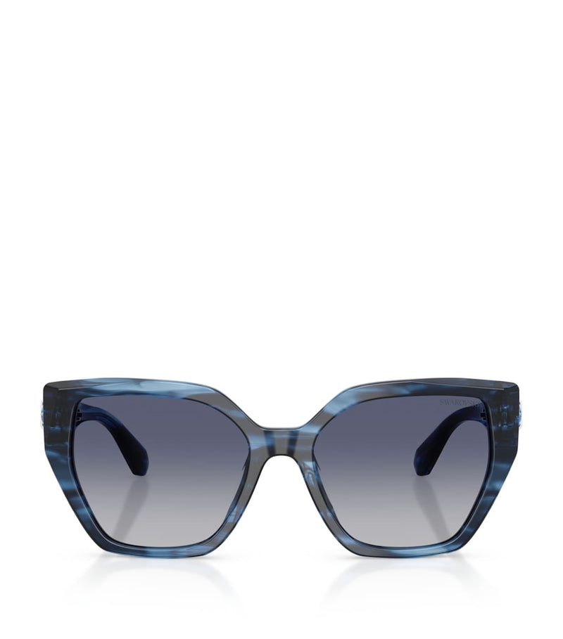 Swarovski irregular sunglasses with crystal temples, imported from the UK