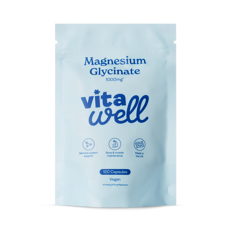 Vitawell Magnesium Glycinate 1000mg capsules 120 count, UK version