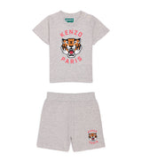 Kenzo Kids Cotton Tiger Graphic T-Shirt and Shorts Set Apparel Set (6 Months-4 Years)