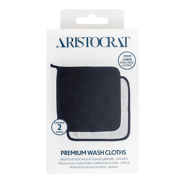 Aristocrat Grooming Wash Cloths 2 Pack 25cm - British product