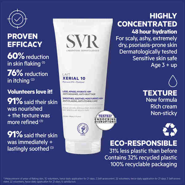 SVR XERIAL 10 urea body moisturiser 200ml (British brand)