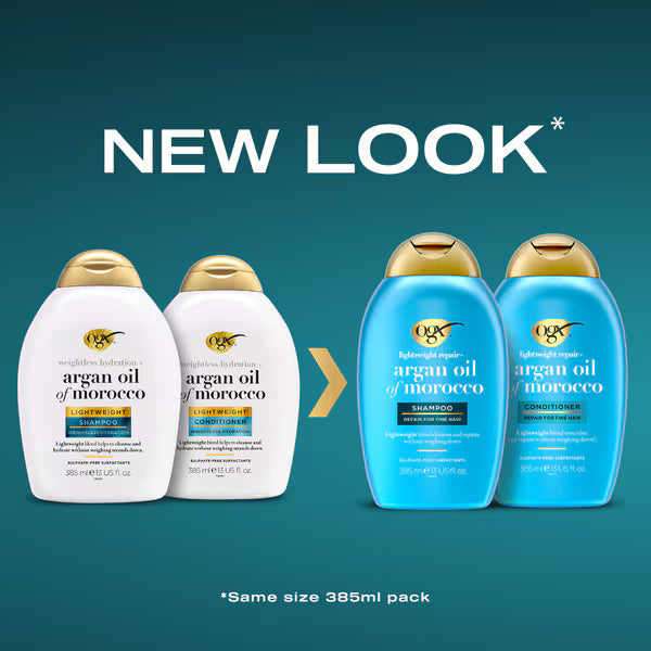 OGX Argan Light Conditioner For Fine Hair 385ml, imported from the UK
