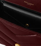 Saint Laurent small Loulou shoulder bag in padded matelassé leather, imported from the UK