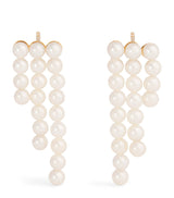 Harrods Sophie Bille Brahe Yellow Gold and Pearl La Valse Trois Temps Drop Earrings- Buy online at McGrocer
