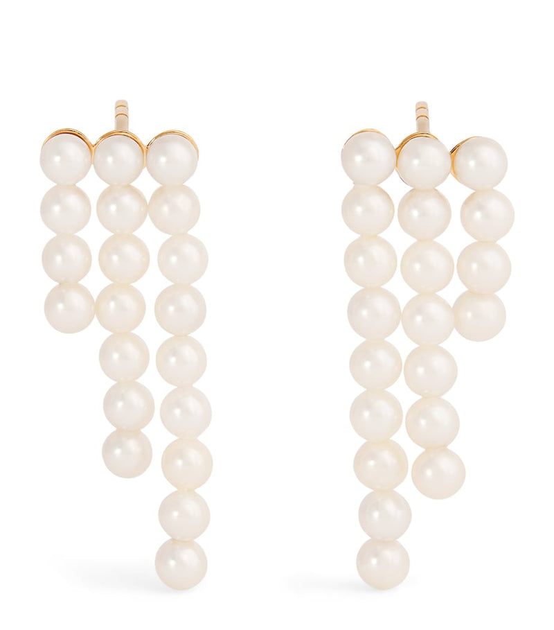 Sophie Bille Brahe 3.2cm pearl drop earrings - British product