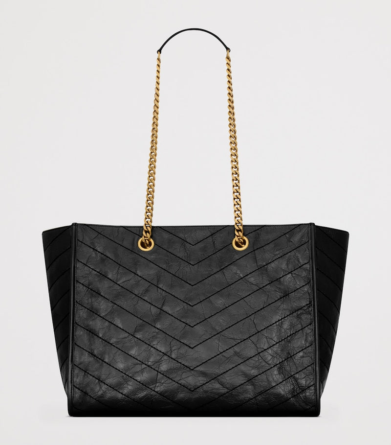 Saint Laurent Niki East-West medium shopping bag crinkled leather, UK version