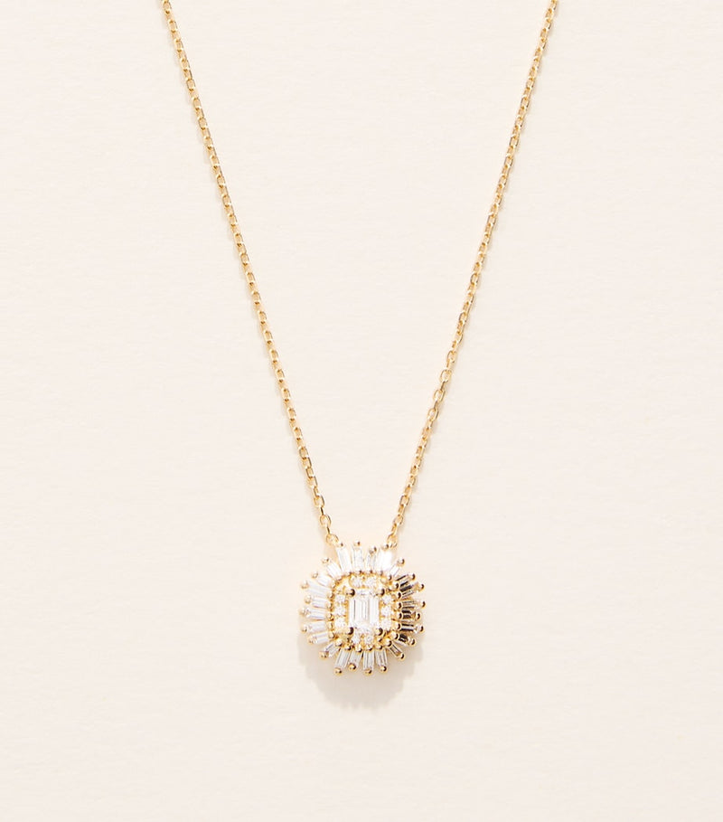 Suzanne Kalan yellow gold diamond flower necklace, imported from the UK