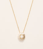 Suzanne Kalan yellow gold diamond flower necklace, imported from the UK