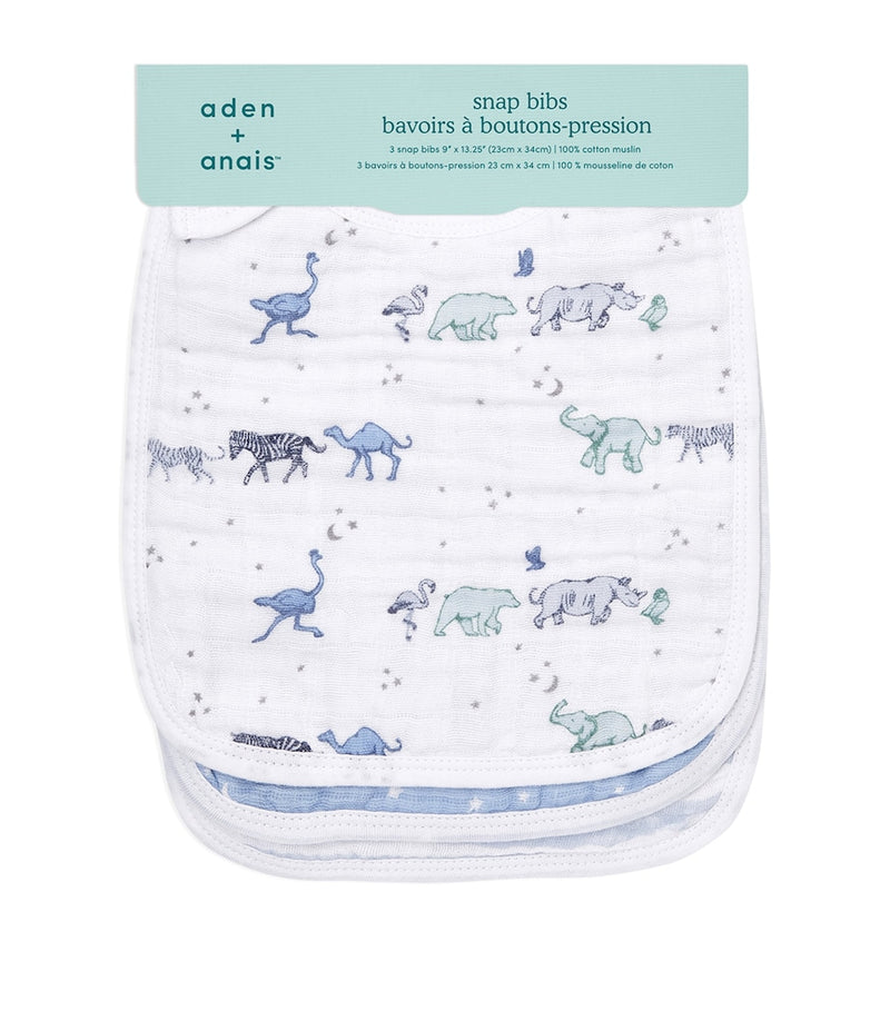 aden + anais Rising Star bibs set of 3 organic cotton, imported from the UK