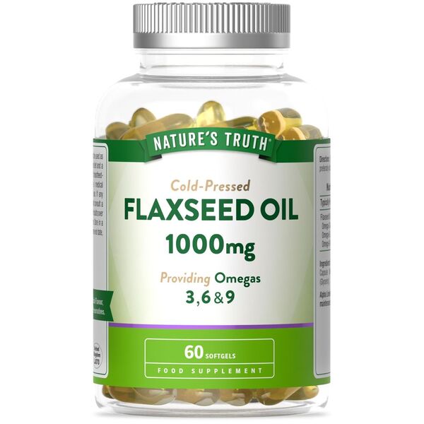 Nature's Truth Flaxseed Oil 1000mg softgels 60 count (British brand)