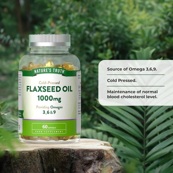 Nature's Truth Flaxseed Oil 1000mg softgels 60 count (British brand)