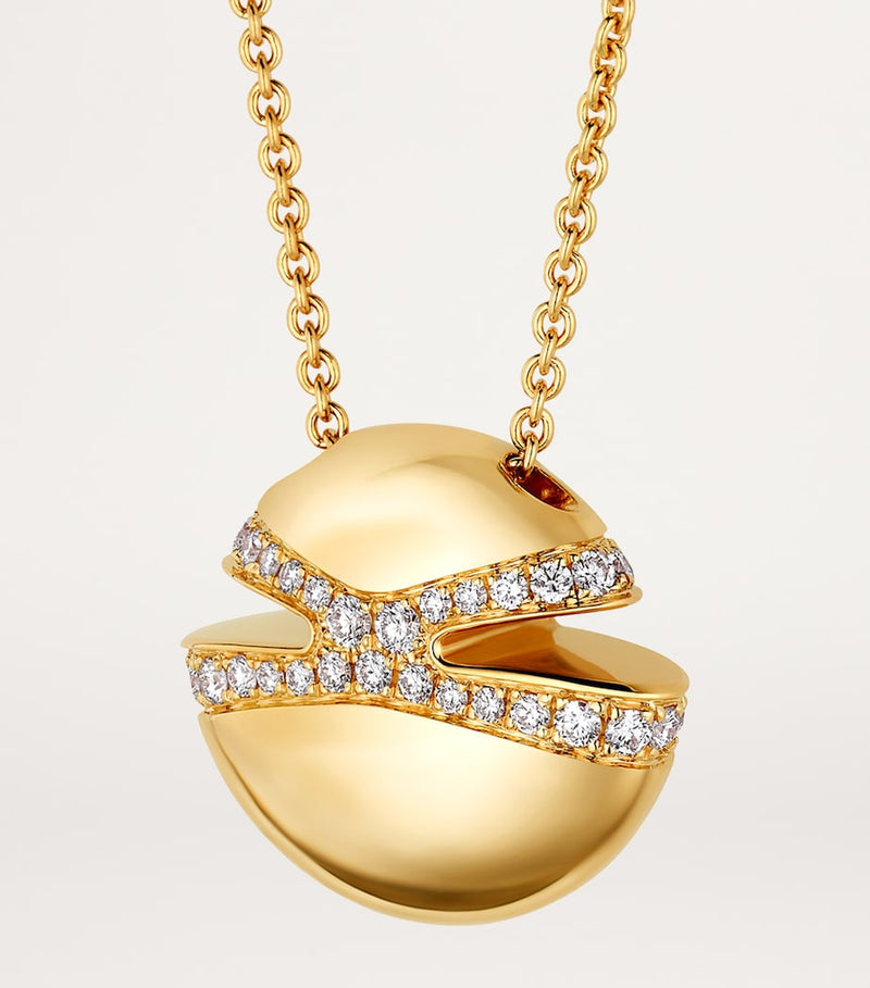 Bvlgari Cabochon yellow gold necklace with diamonds, UK version