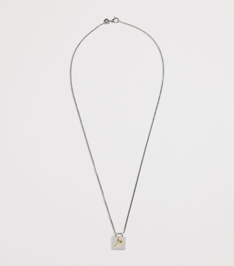 Tom Wood Mined necklace in sterling silver with tourmaline (British brand)