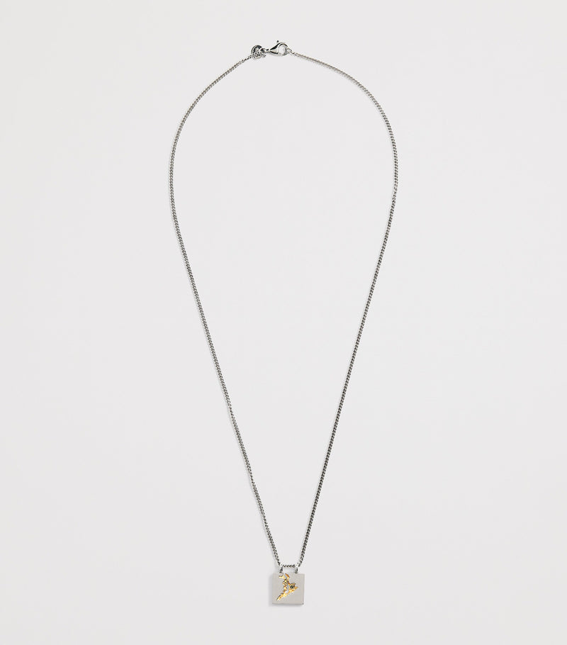 Tom Wood Mined necklace in sterling silver with tourmaline (British brand)
