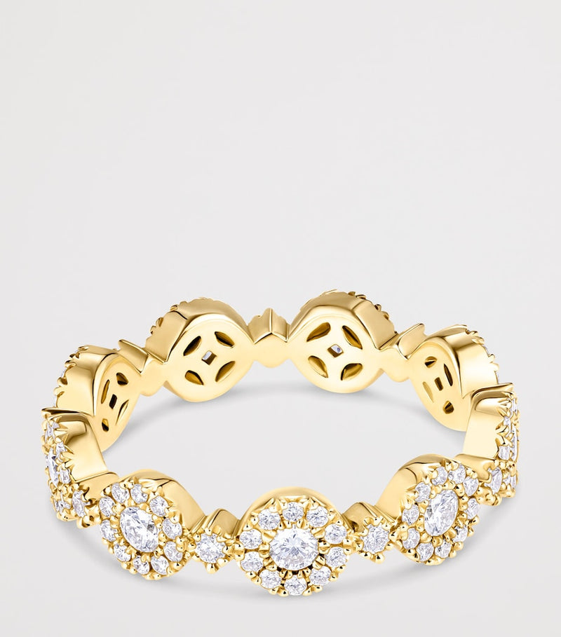David Morris Triolette oval ring in yellow gold with diamonds - British product