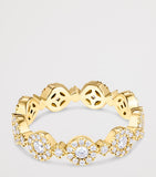 David Morris Triolette oval ring in yellow gold with diamonds - British product