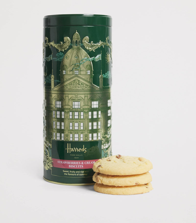 Harrods strawberries and cream biscuit tin 200g, UK version