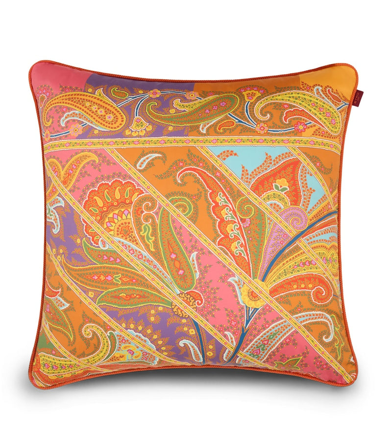 Etro Yaara cotton satin cushion 60cm x 60cm, imported from the UK