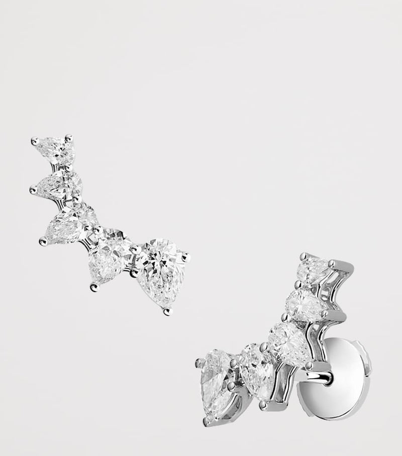 Chopard L'Heure du Diamant white gold diamond stud earrings, imported from the UK
